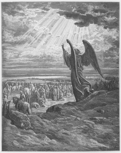De engel verschijnt aan Jozua door Gustave Dore